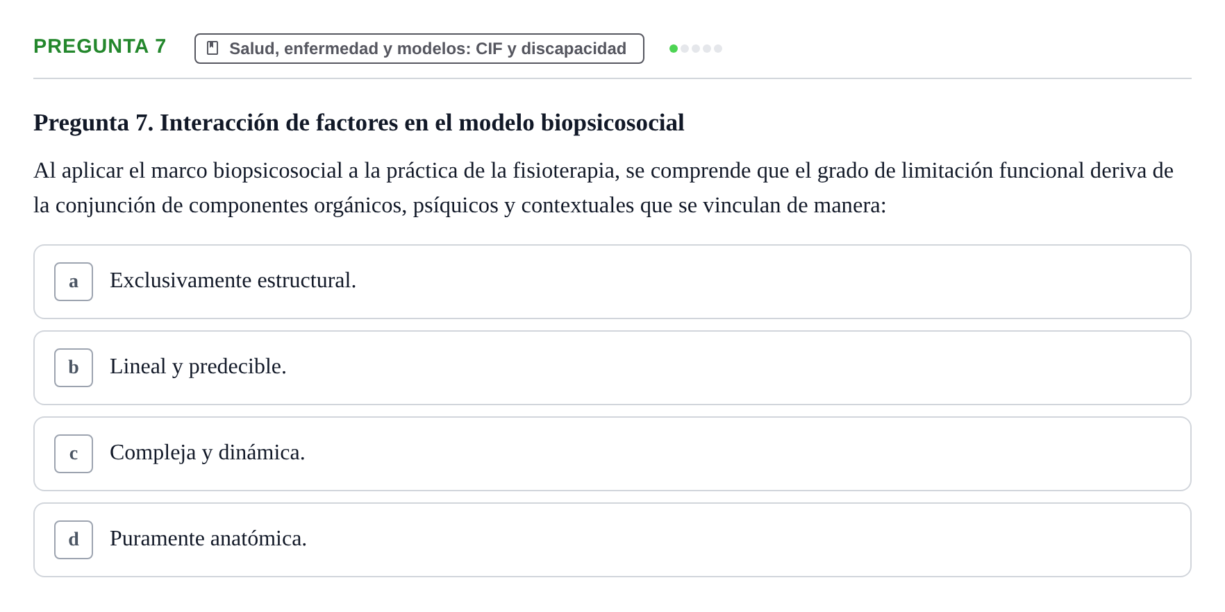 Enunciado: Pregunta 7