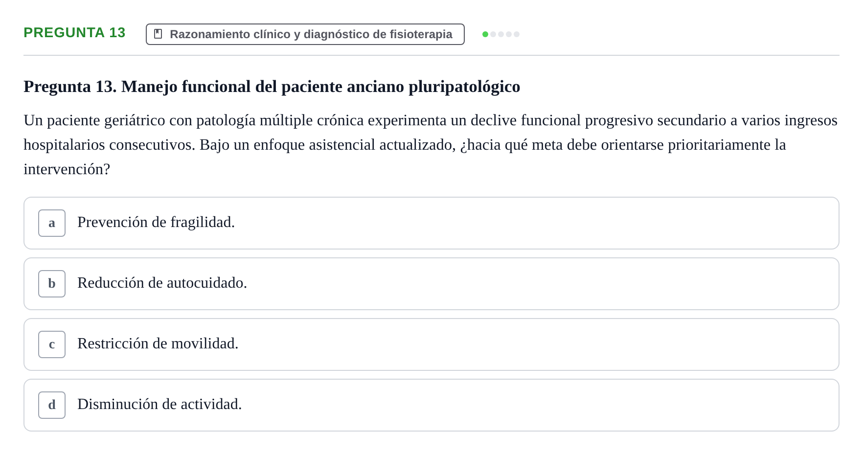 Enunciado: Pregunta 13