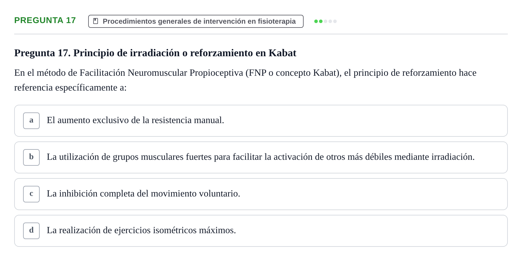 Enunciado: Pregunta 17