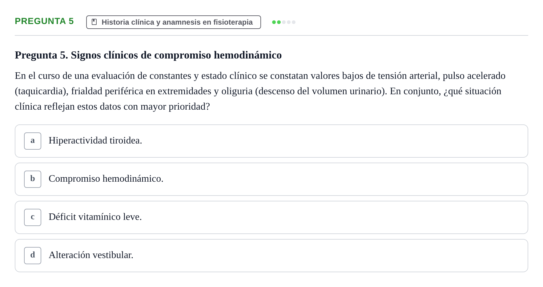 Enunciado: Pregunta 5