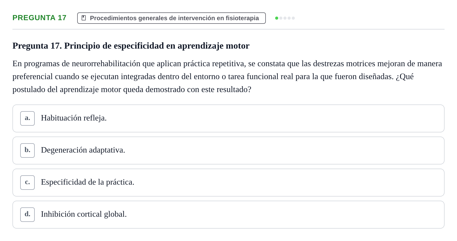 Enunciado: Pregunta 17