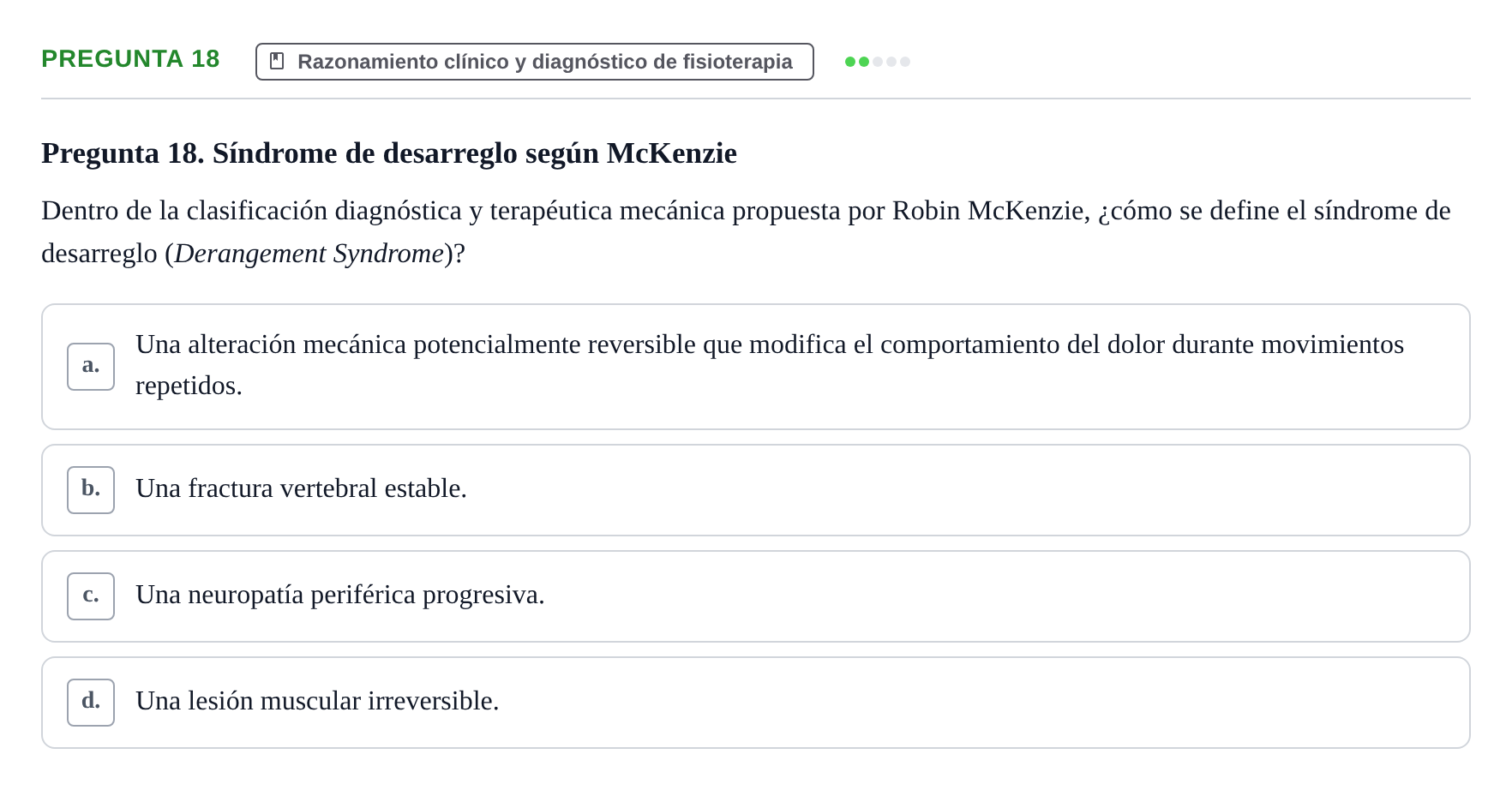 Enunciado: Pregunta 18