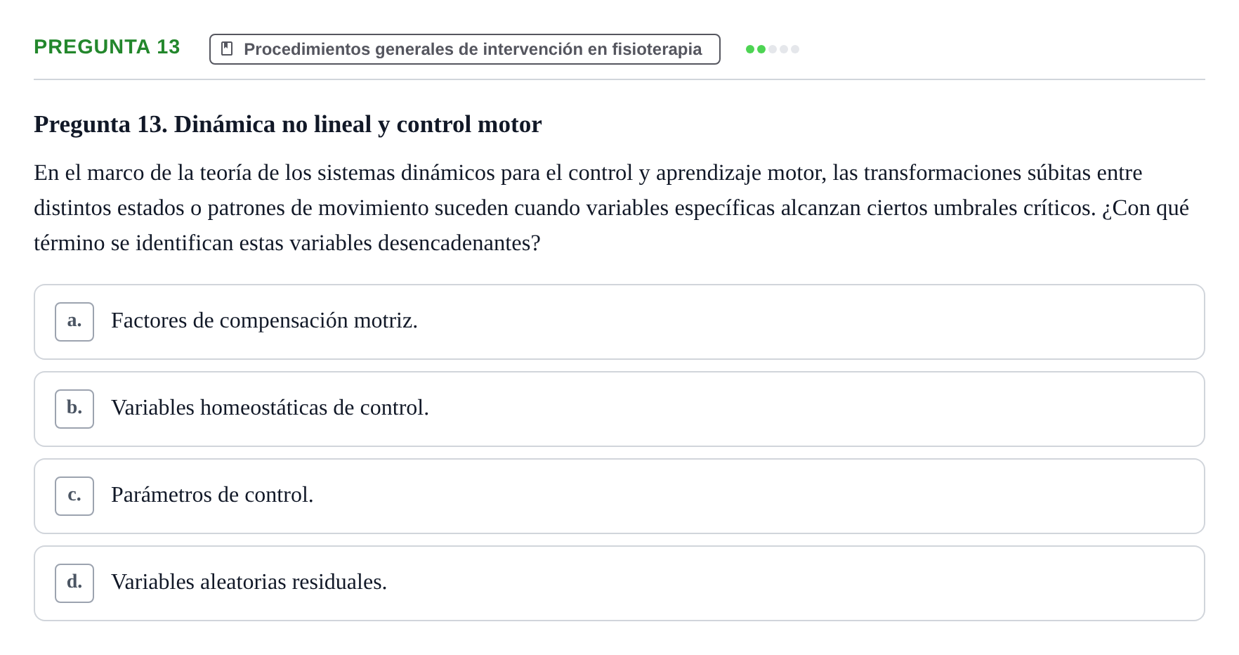 Enunciado: Pregunta 13