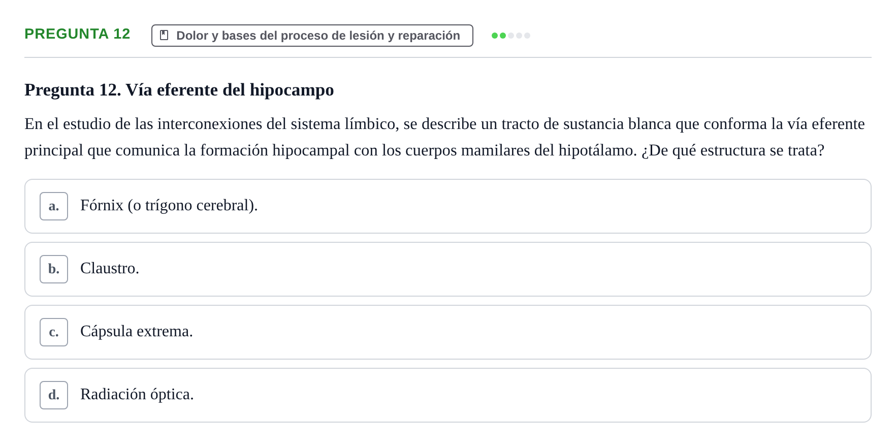Enunciado: Pregunta 12