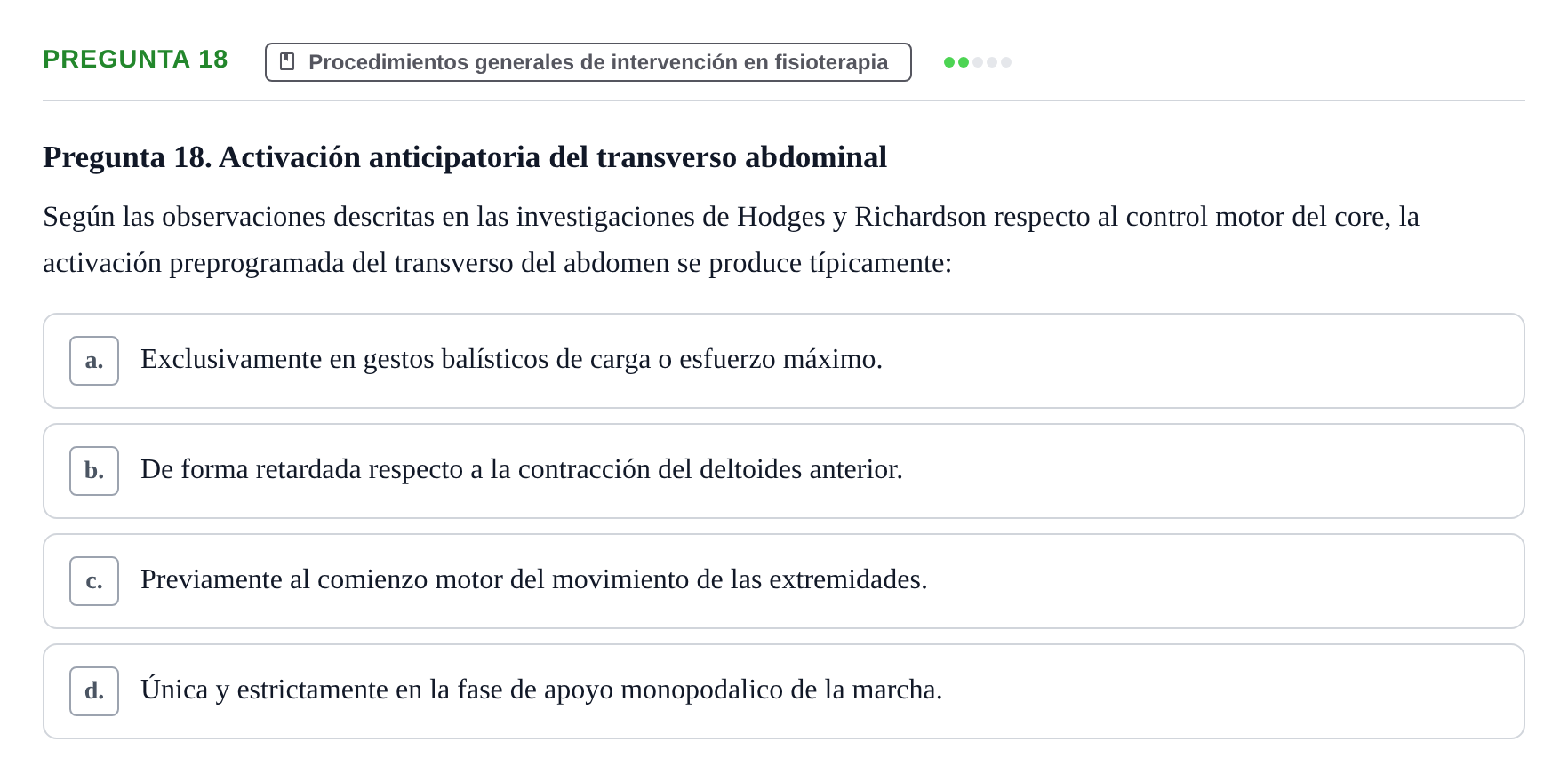 Enunciado: Pregunta 18
