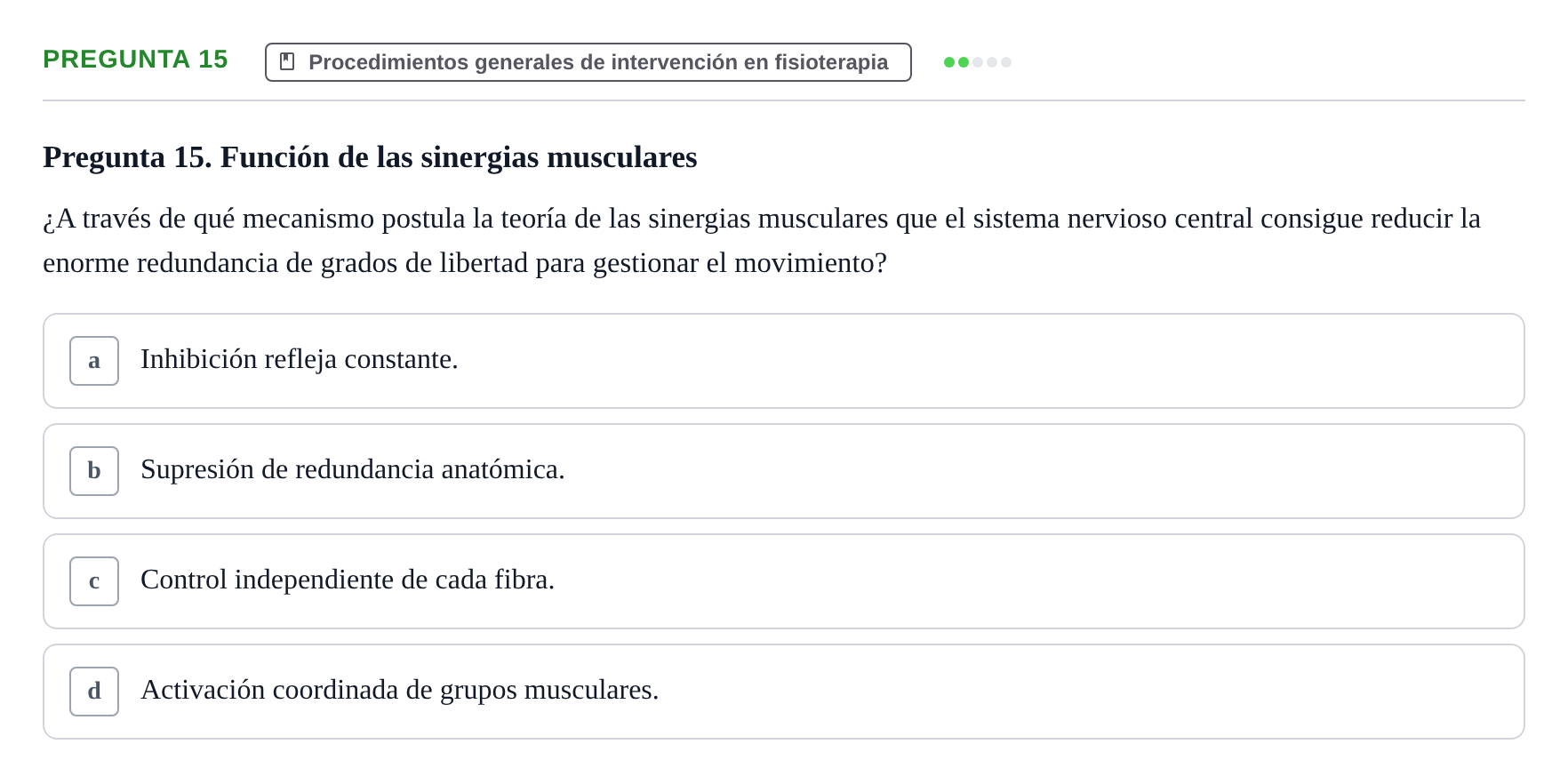 Enunciado: Pregunta 15