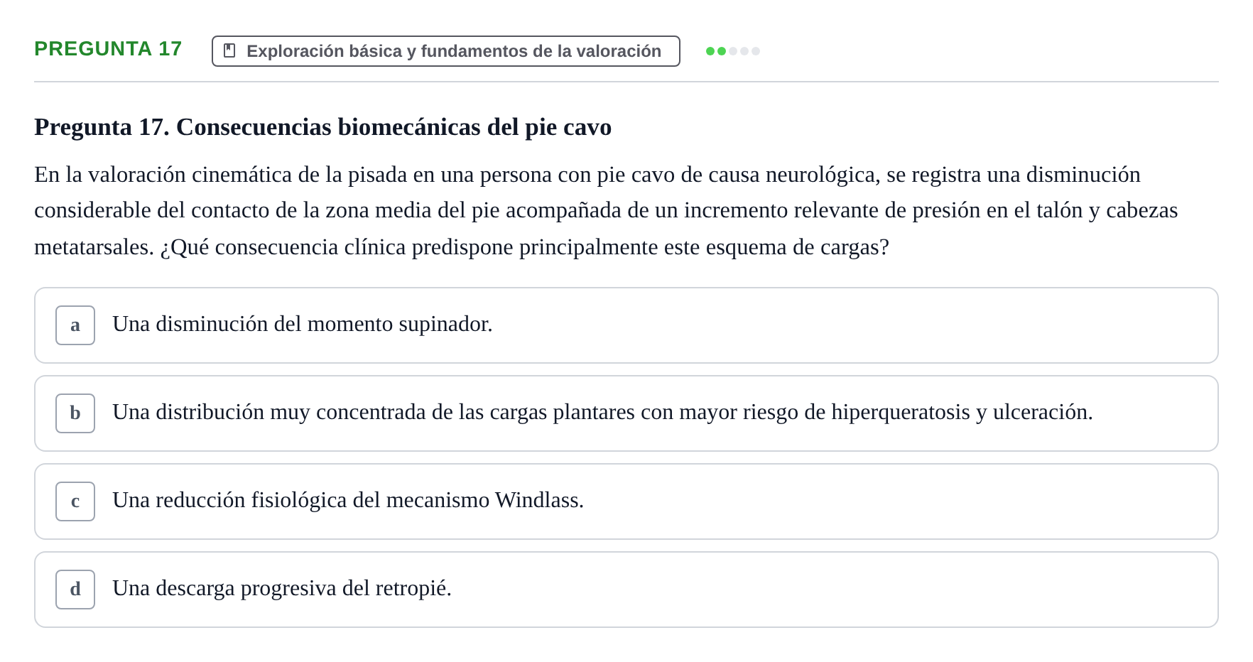 Enunciado: Pregunta 17