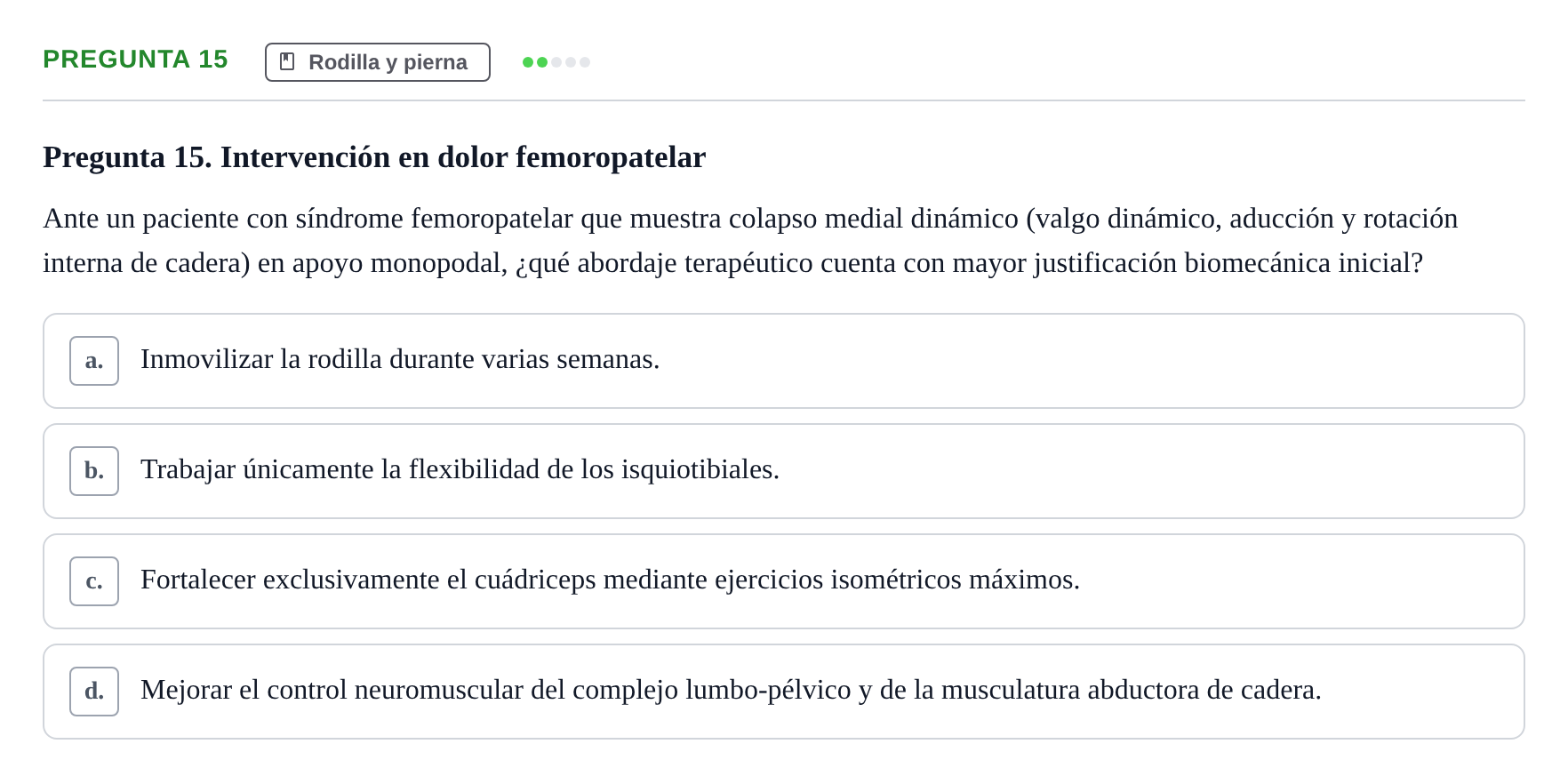 Enunciado: Pregunta 15