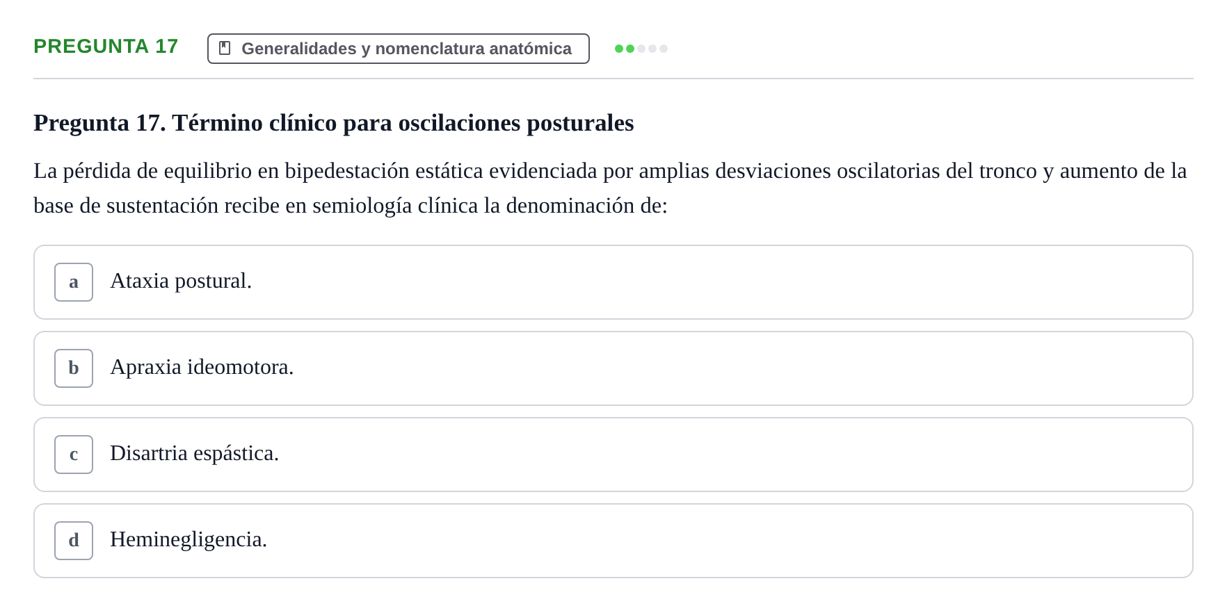 Enunciado: Pregunta 17