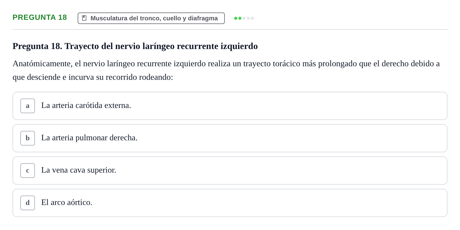 Enunciado: Pregunta 18