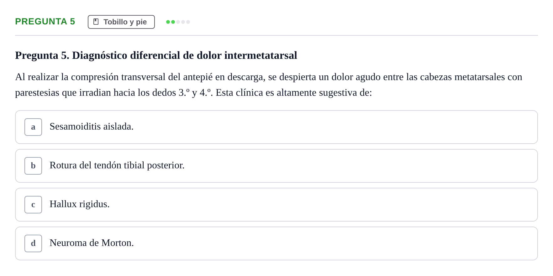 Enunciado: Pregunta 5