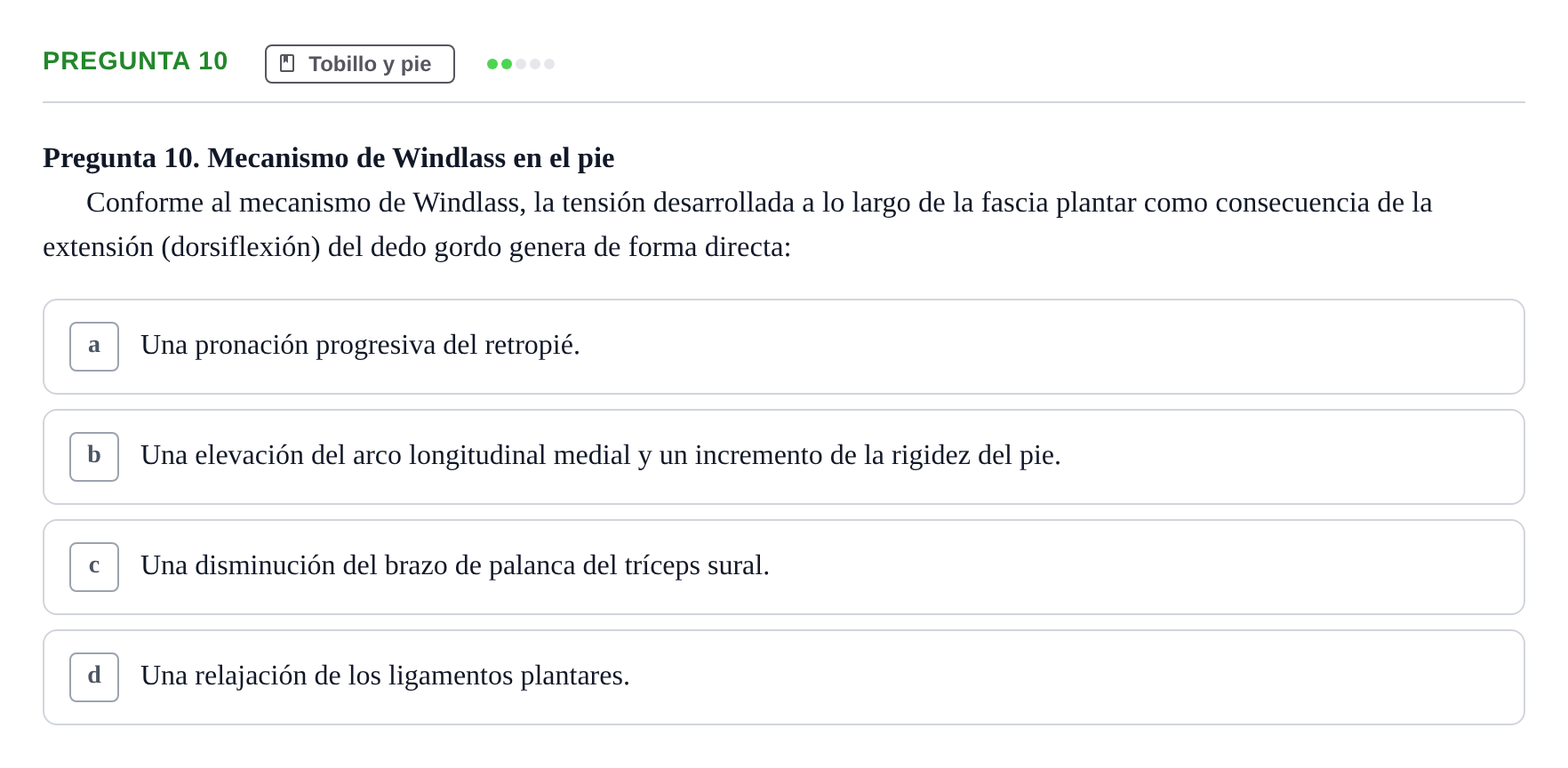 Enunciado: Pregunta 10