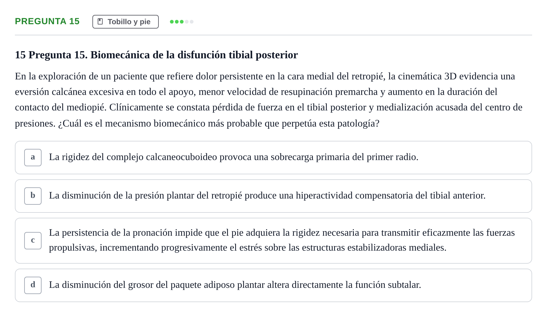Enunciado: Pregunta 15