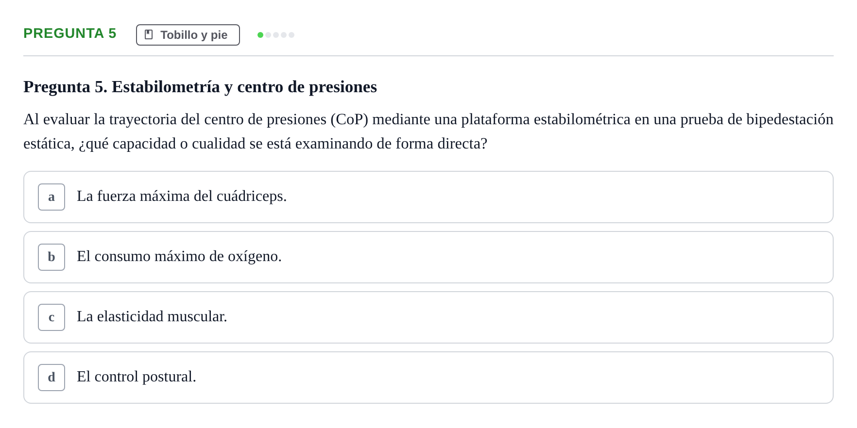 Enunciado: Pregunta 5