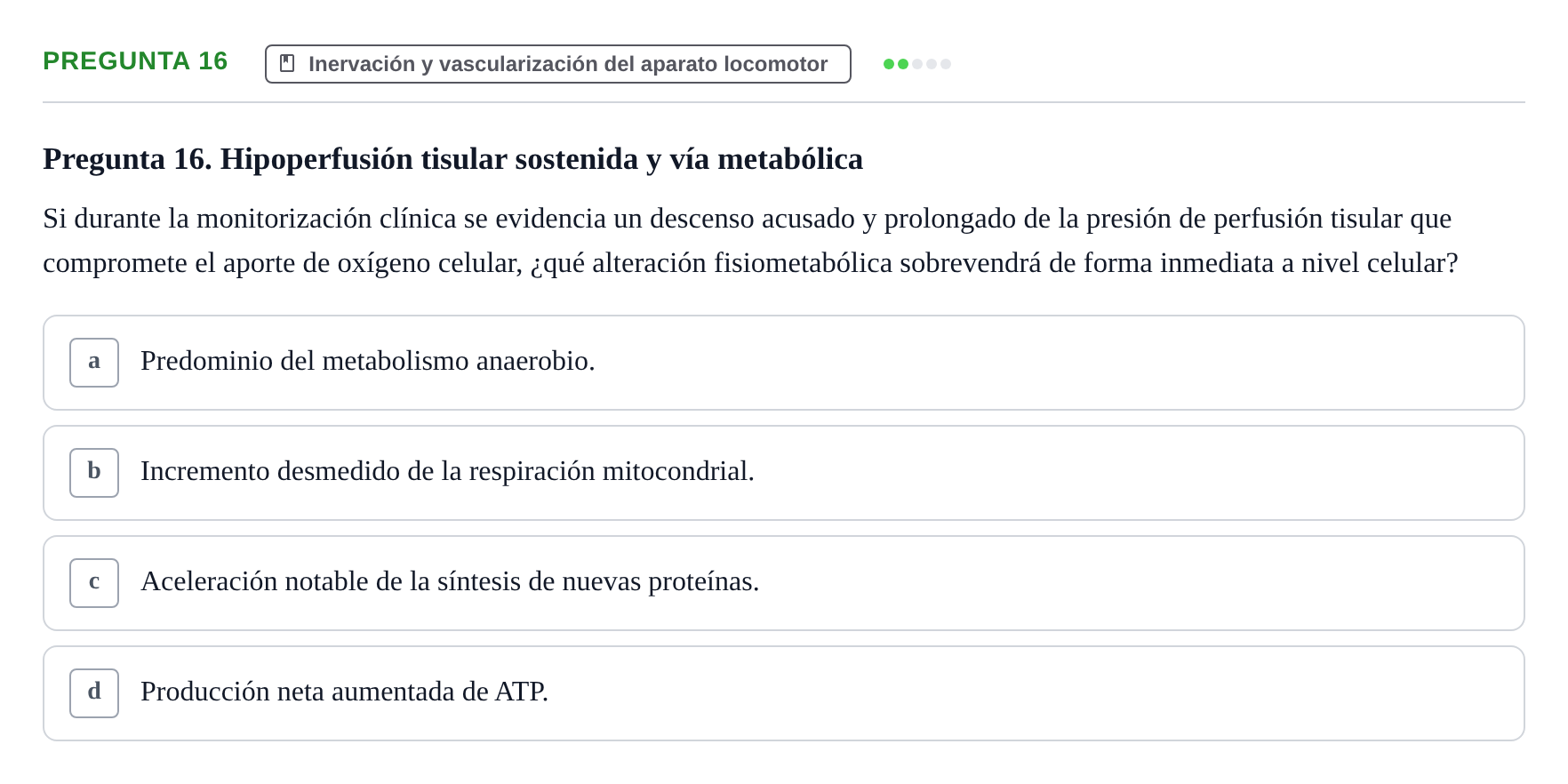 Enunciado: Pregunta 16