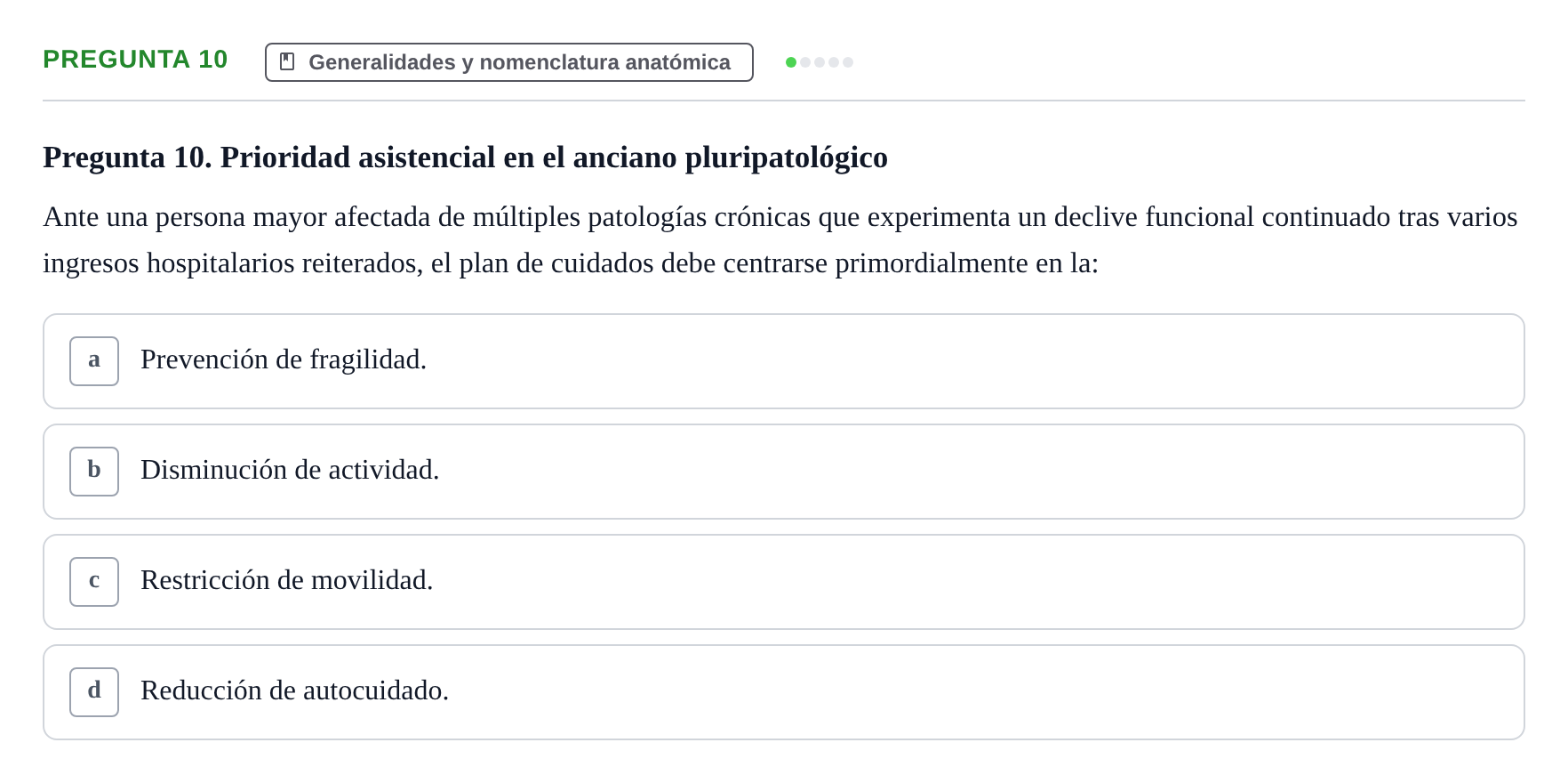 Enunciado: Pregunta 10