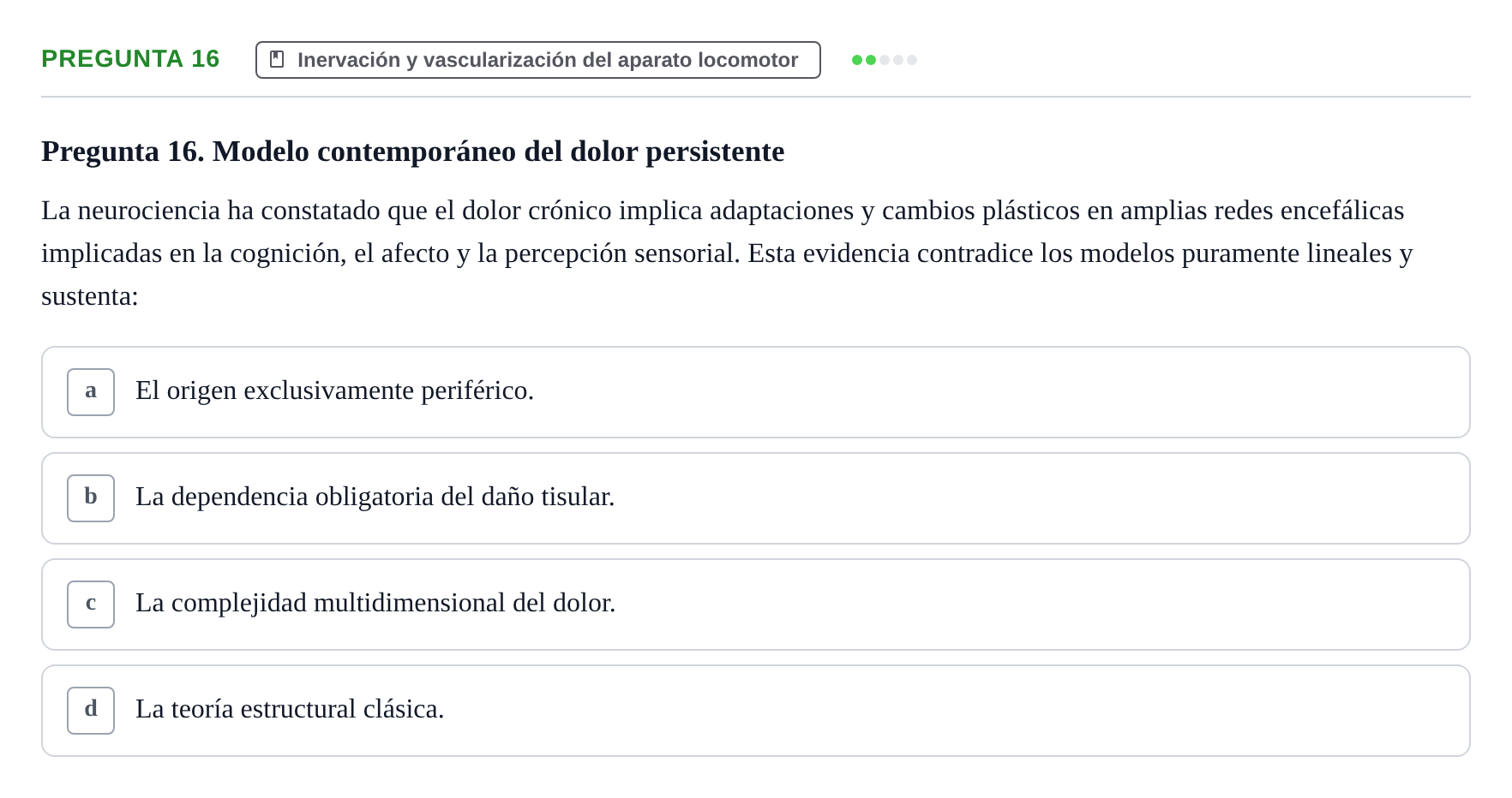 Enunciado: Pregunta 16