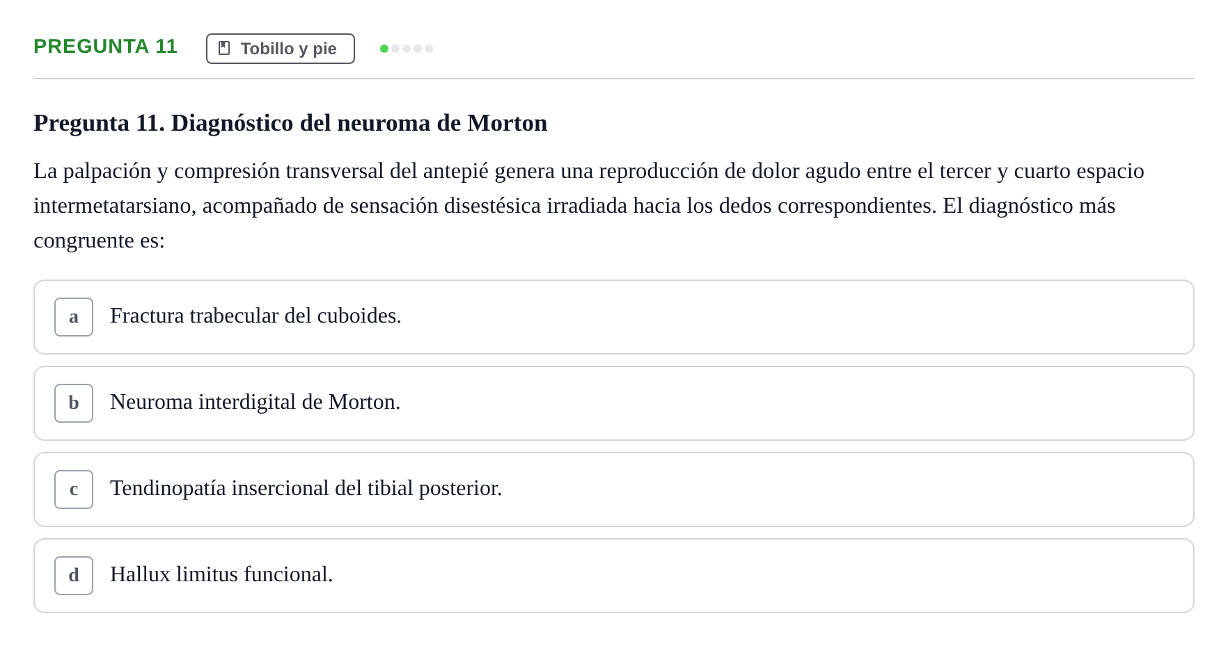 Enunciado: Pregunta 11