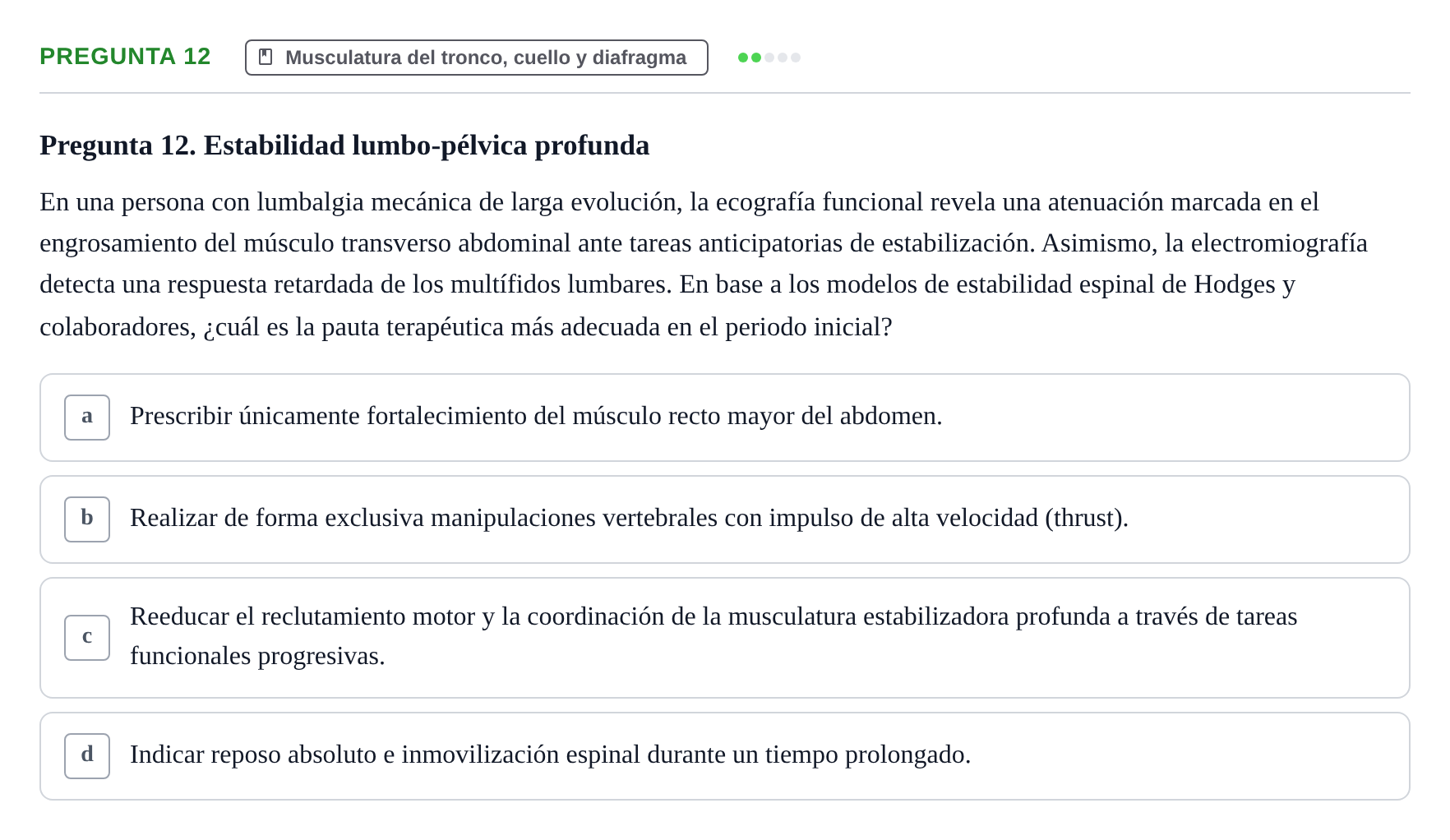 Enunciado: Pregunta 12