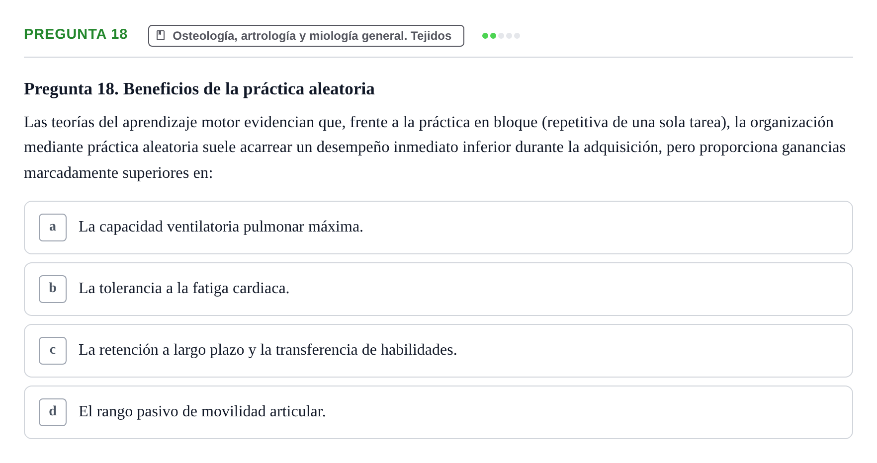 Enunciado: Pregunta 18