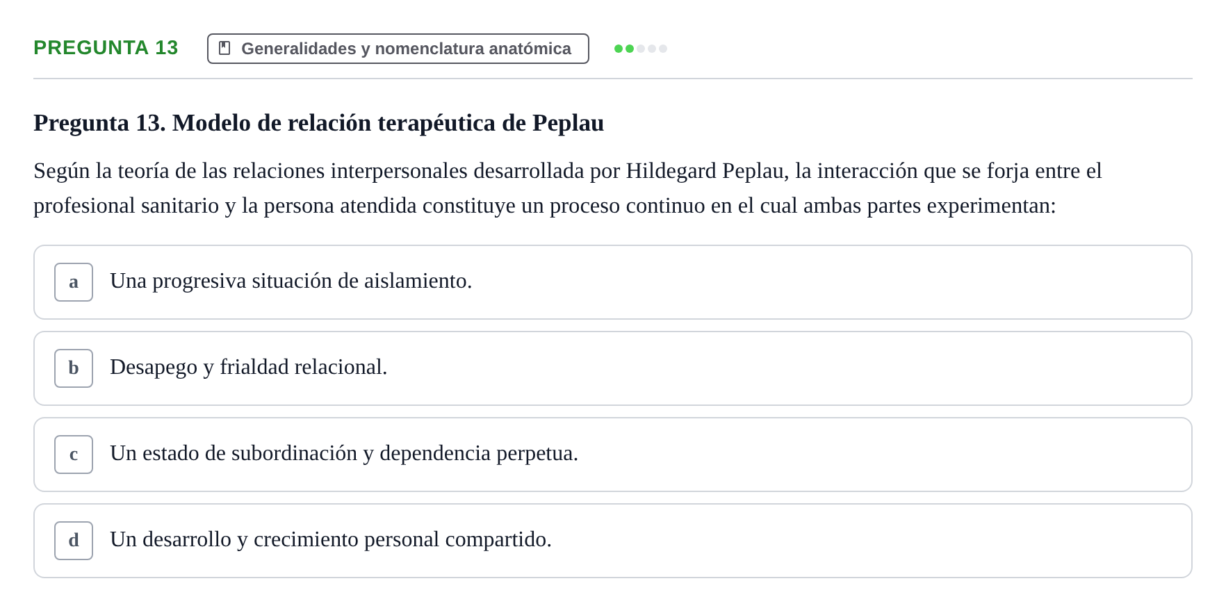 Enunciado: Pregunta 13
