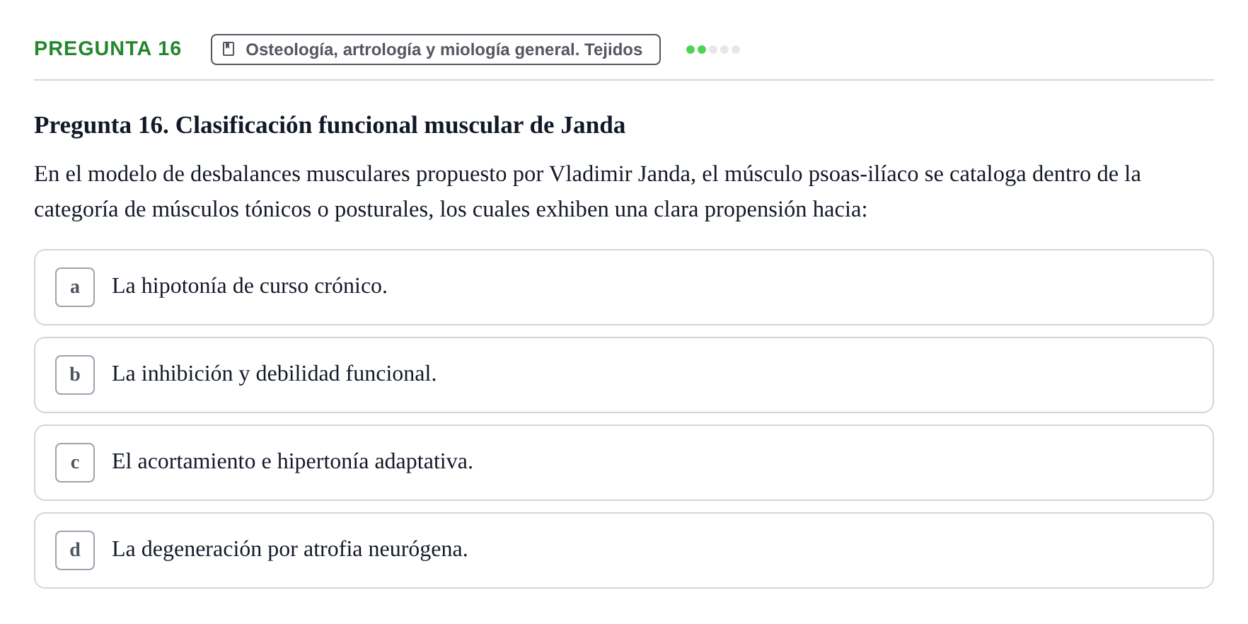 Enunciado: Pregunta 16