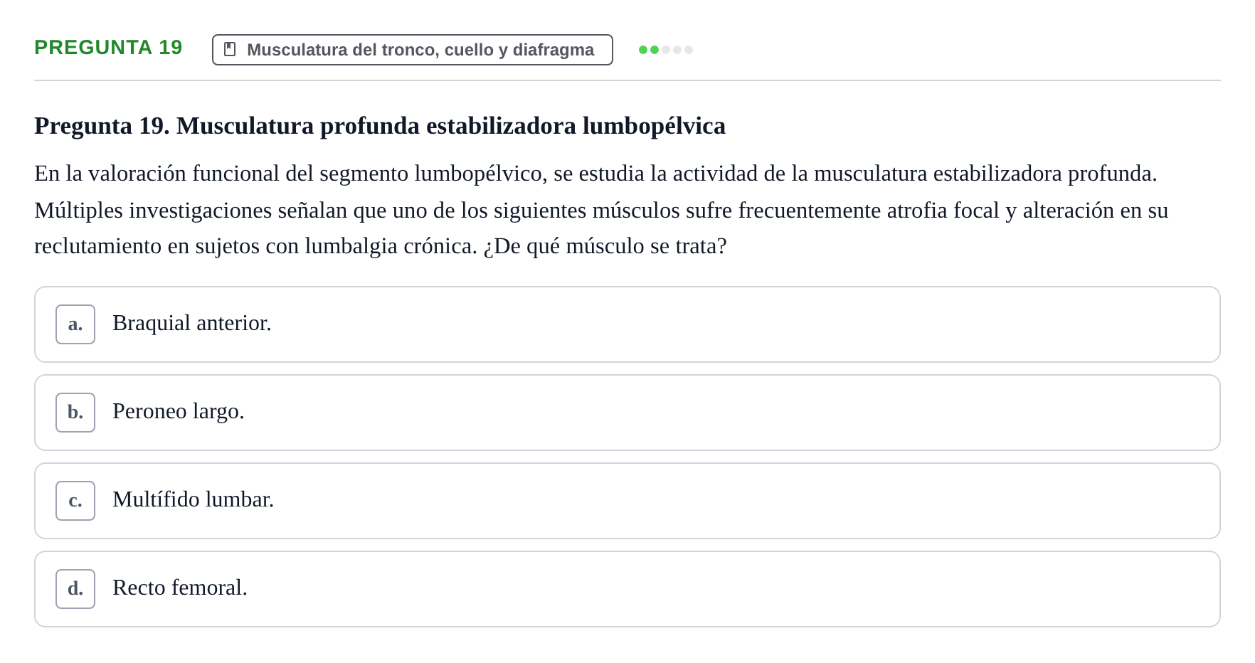 Enunciado: Pregunta 19