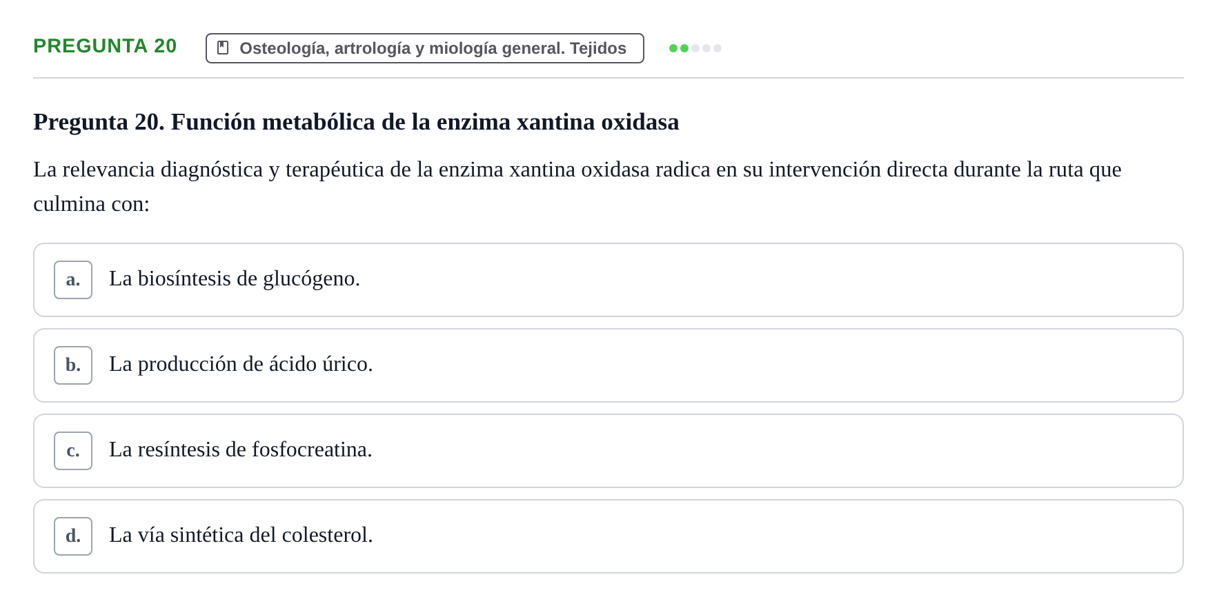Enunciado: Pregunta 20