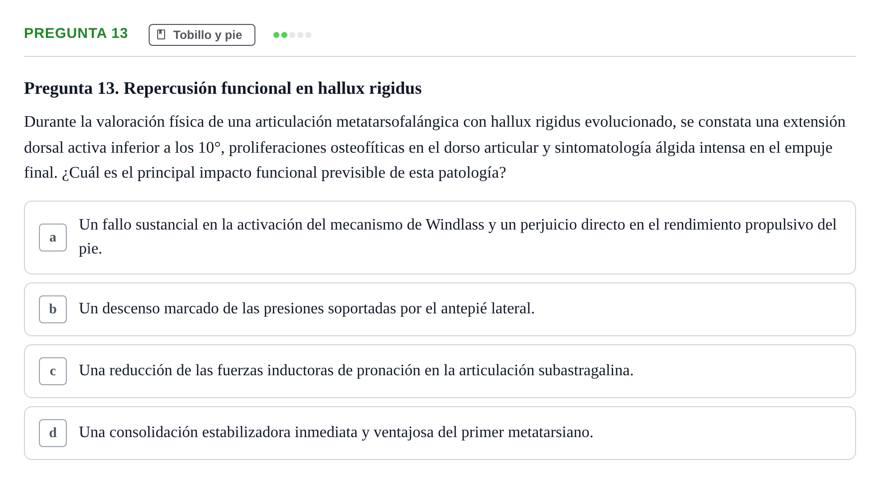 Enunciado: Pregunta 13