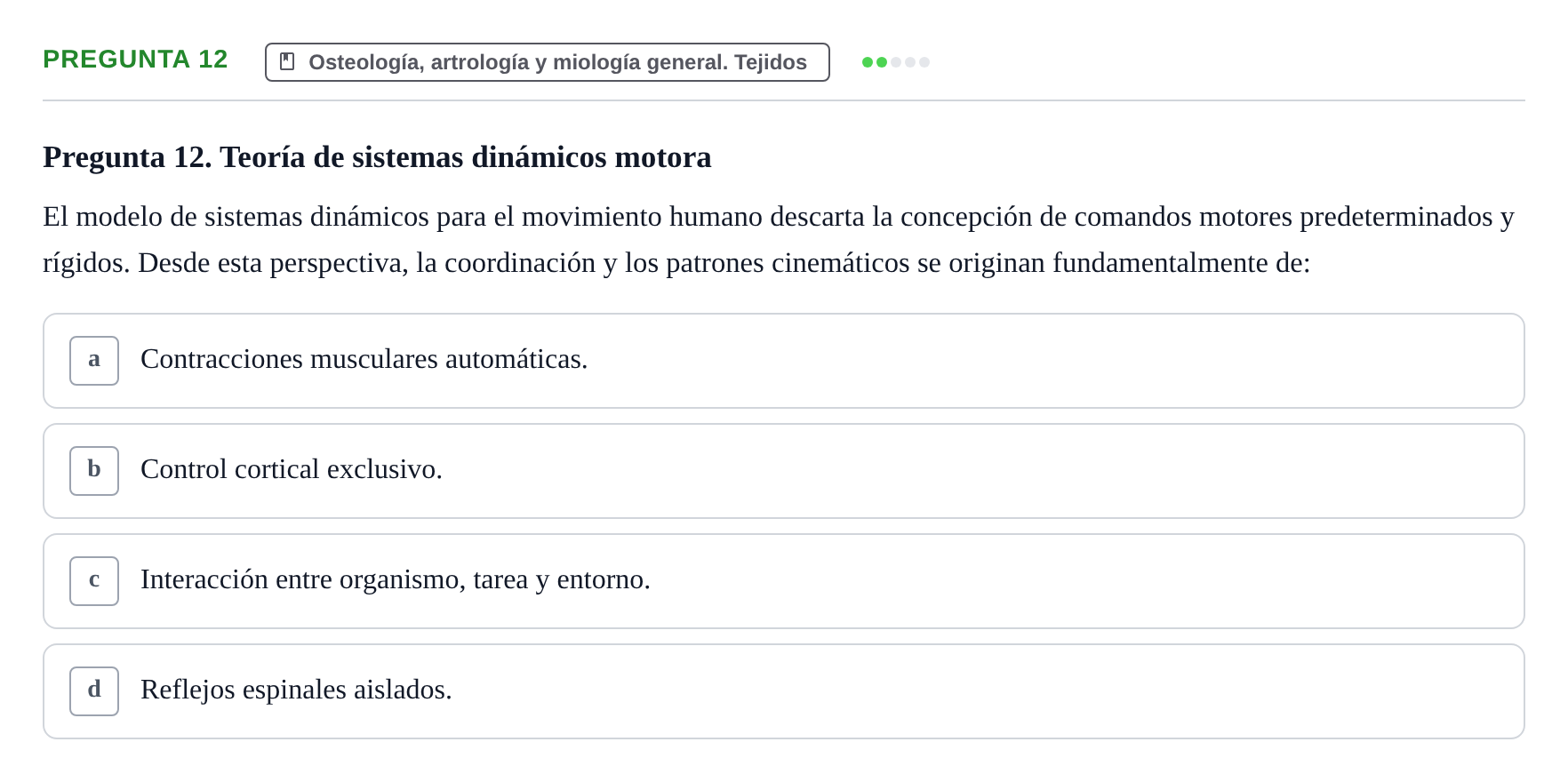 Enunciado: Pregunta 12