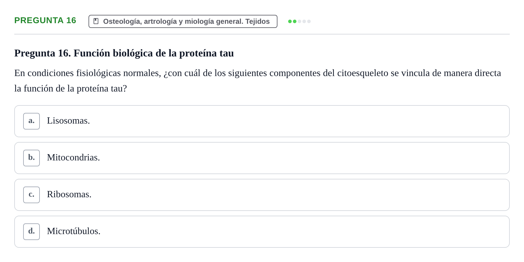 Enunciado: Pregunta 16