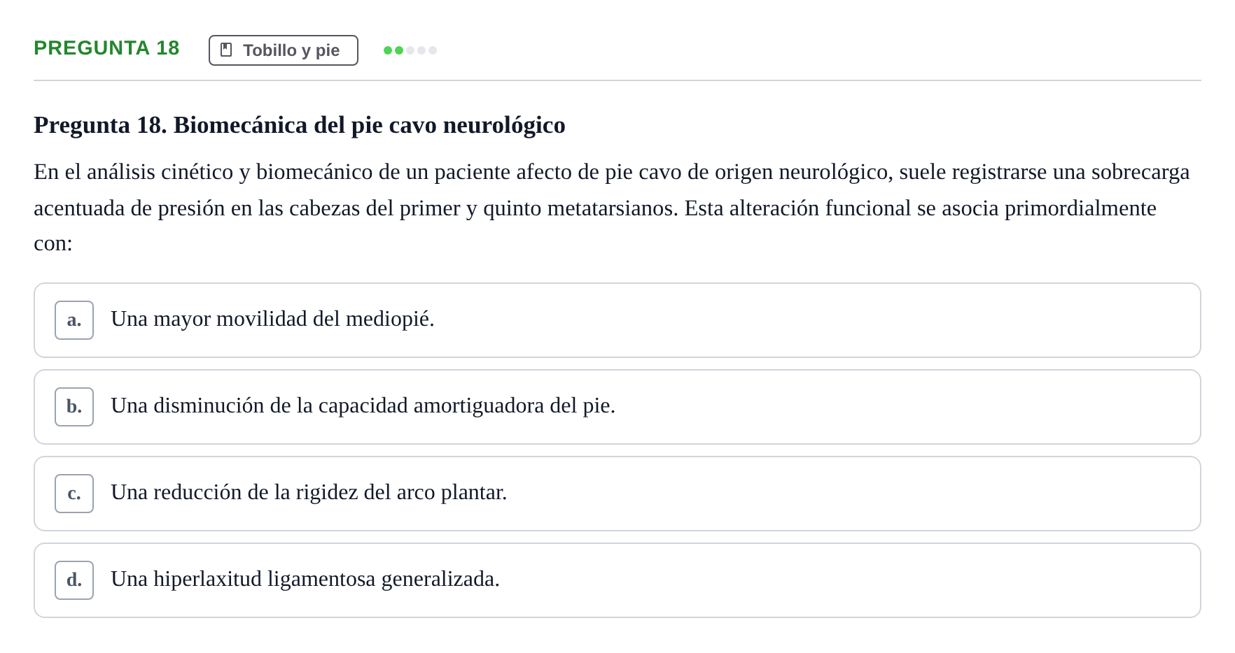 Enunciado: Pregunta 18