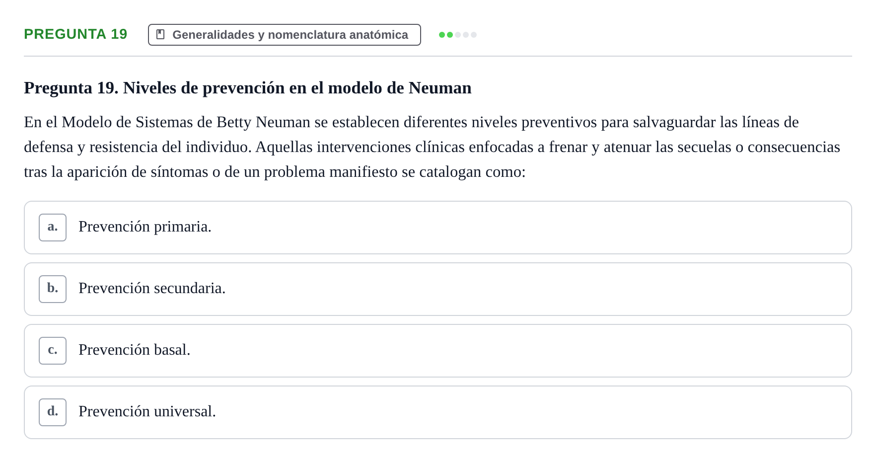 Enunciado: Pregunta 19