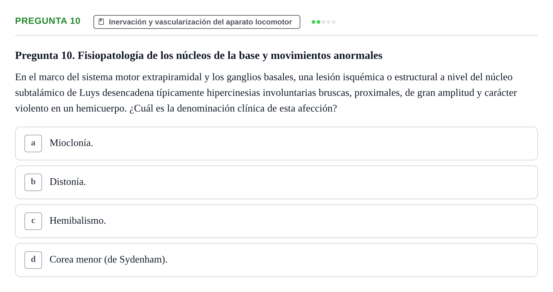 Enunciado: Pregunta 10