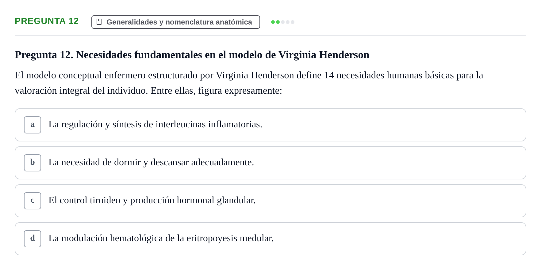 Enunciado: Pregunta 12