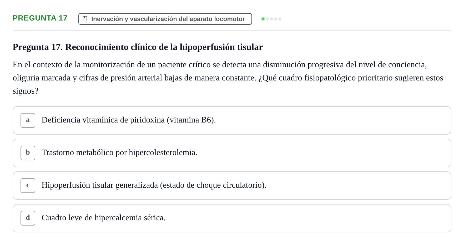 Enunciado: Pregunta 17
