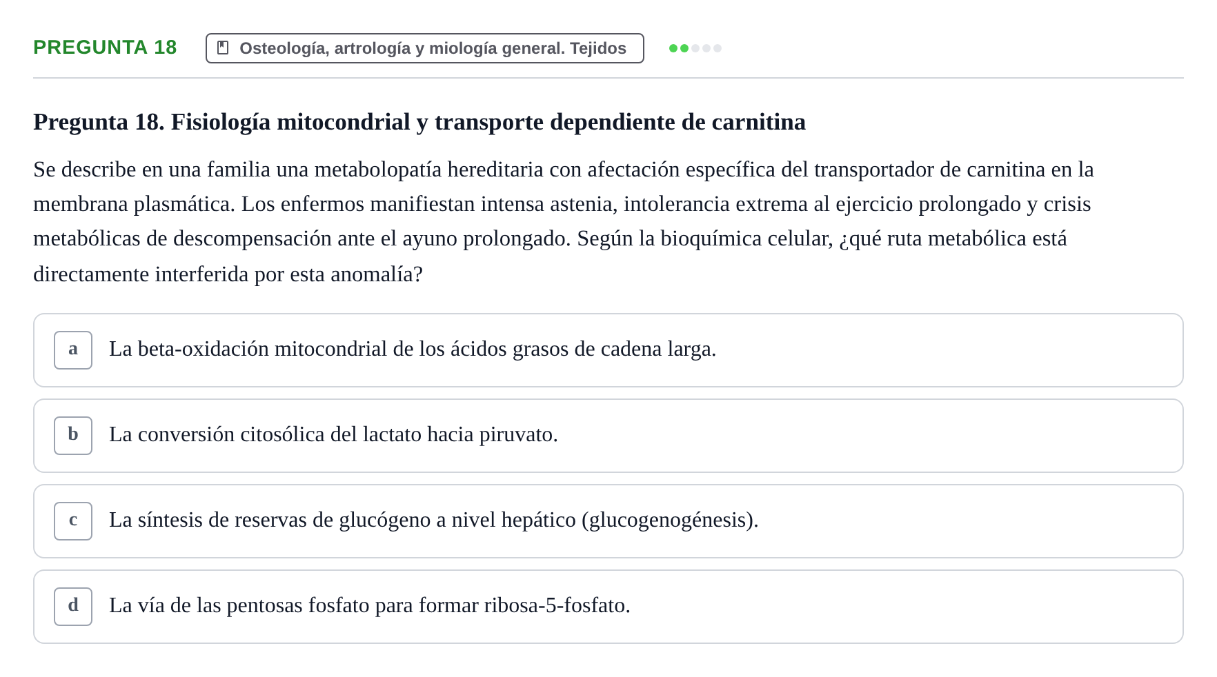 Enunciado: Pregunta 18