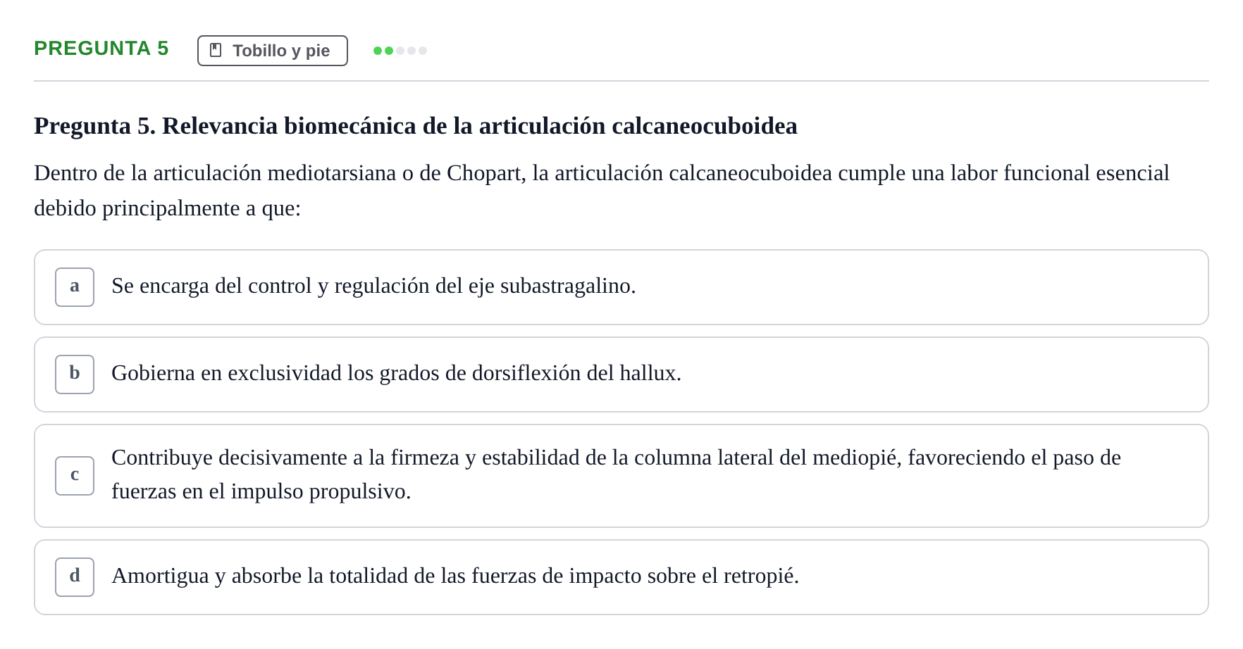 Enunciado: Pregunta 5