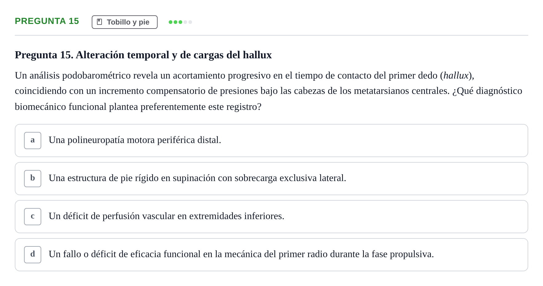 Enunciado: Pregunta 15