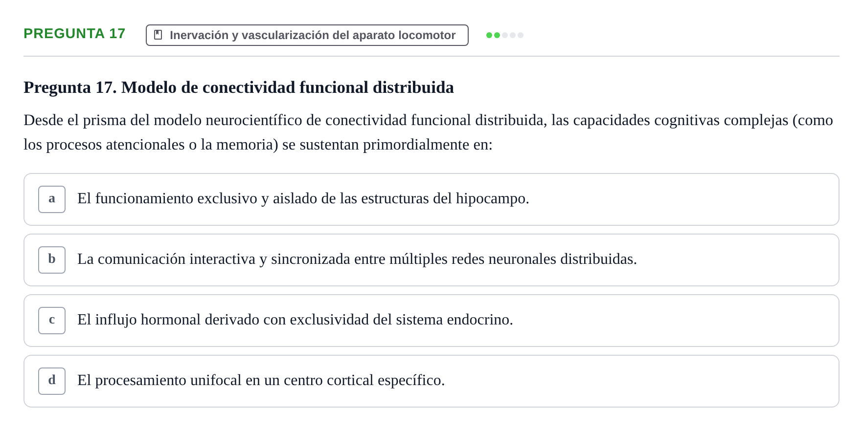 Enunciado: Pregunta 17