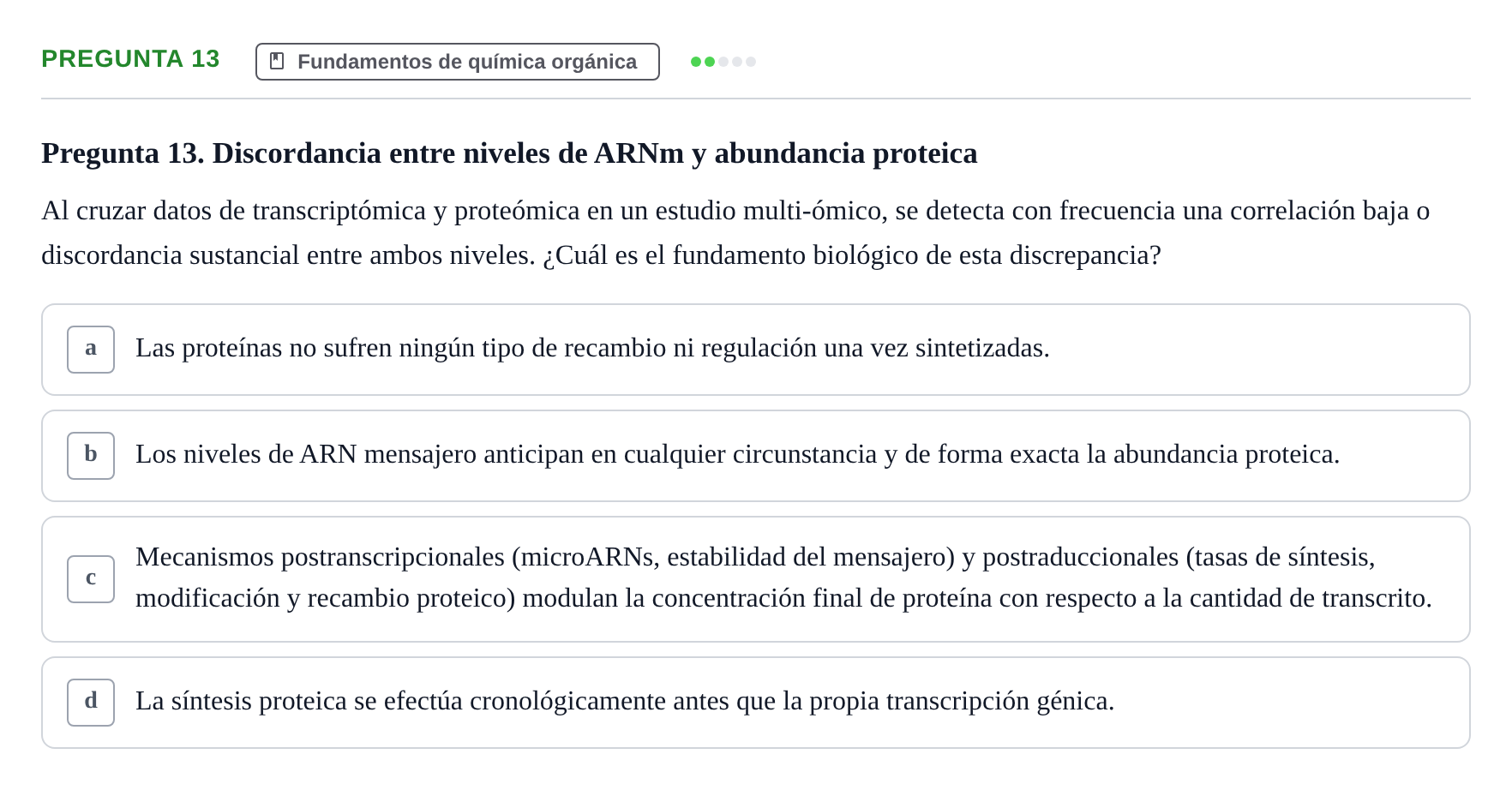 Enunciado: Pregunta 13