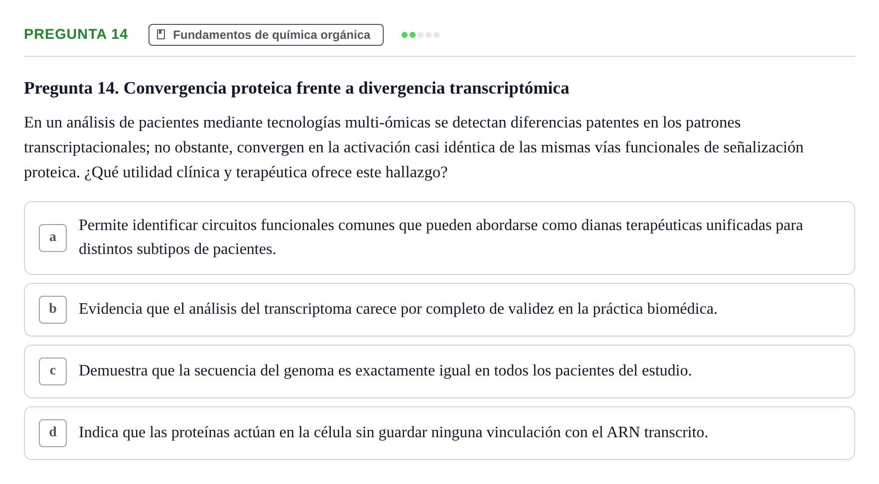 Enunciado: Pregunta 14