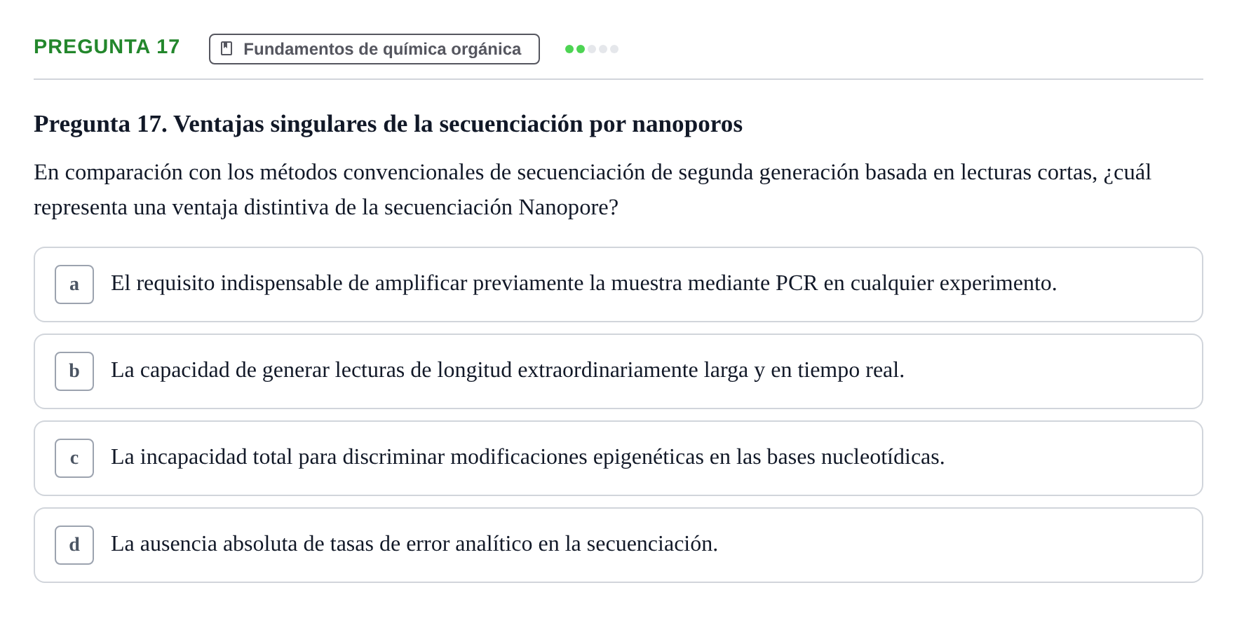 Enunciado: Pregunta 17