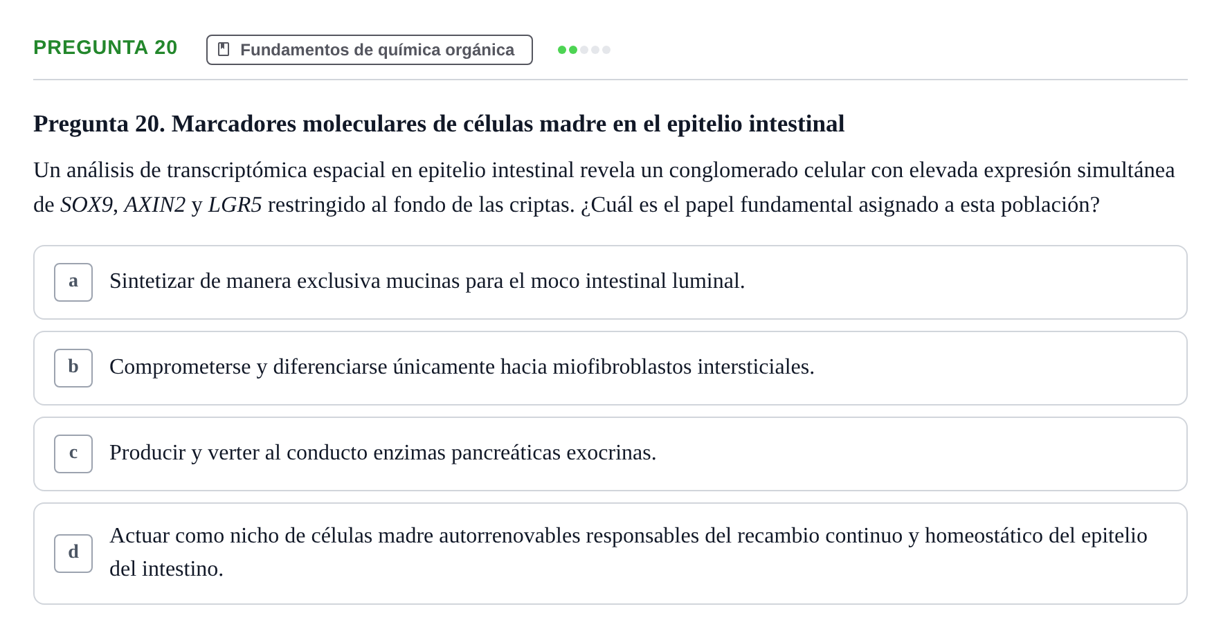 Enunciado: Pregunta 20
