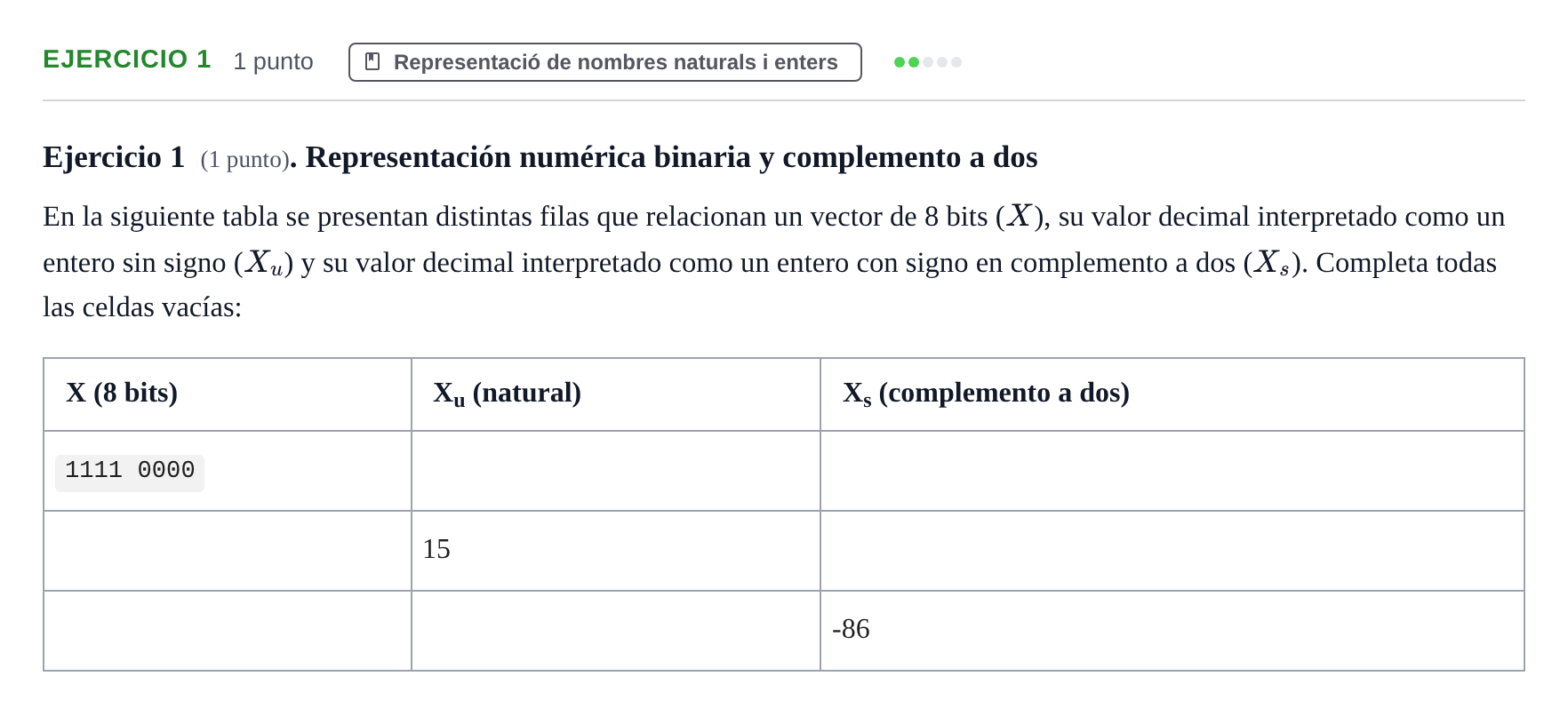 Enunciado: Ejercicio 1 · Introducció als Computadors UPC 2012