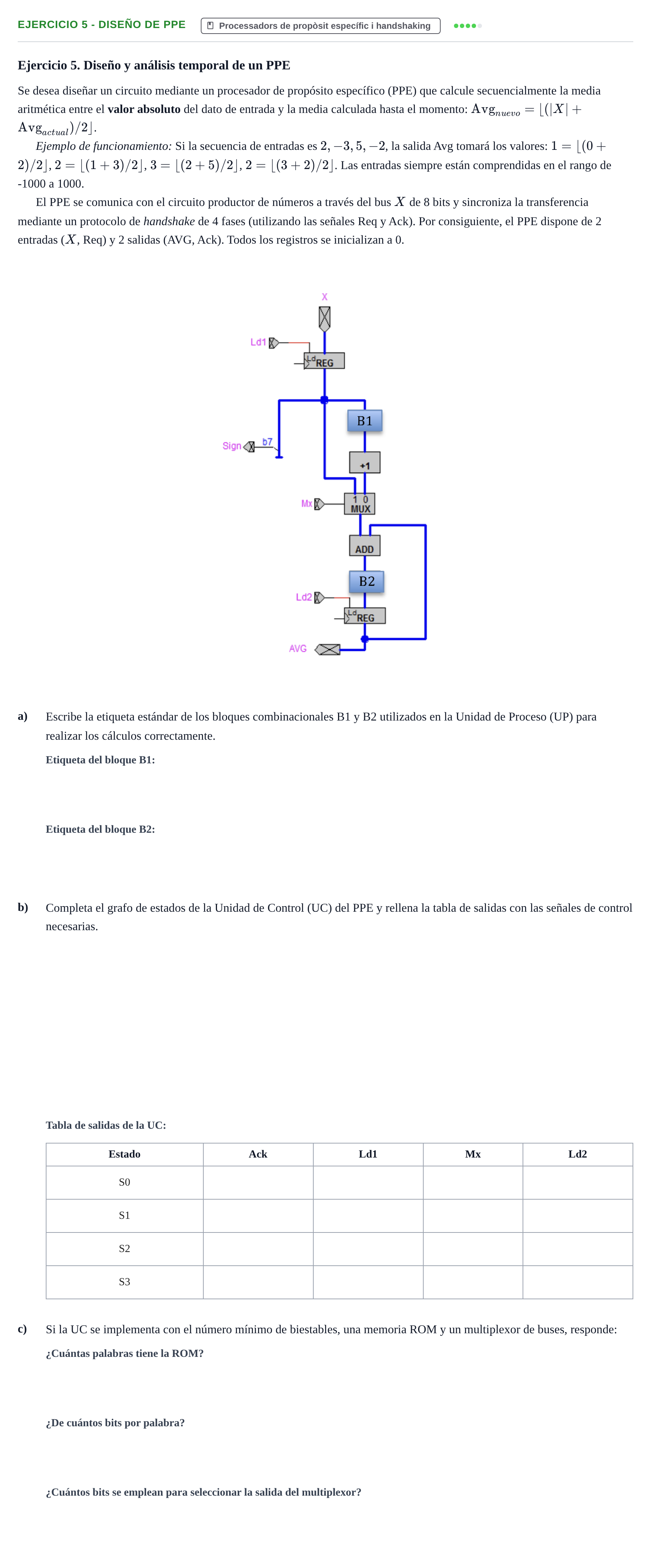 Enunciado: Ejercicio 5 - Diseño de PPE · Introducció als Computadors UPC 2012