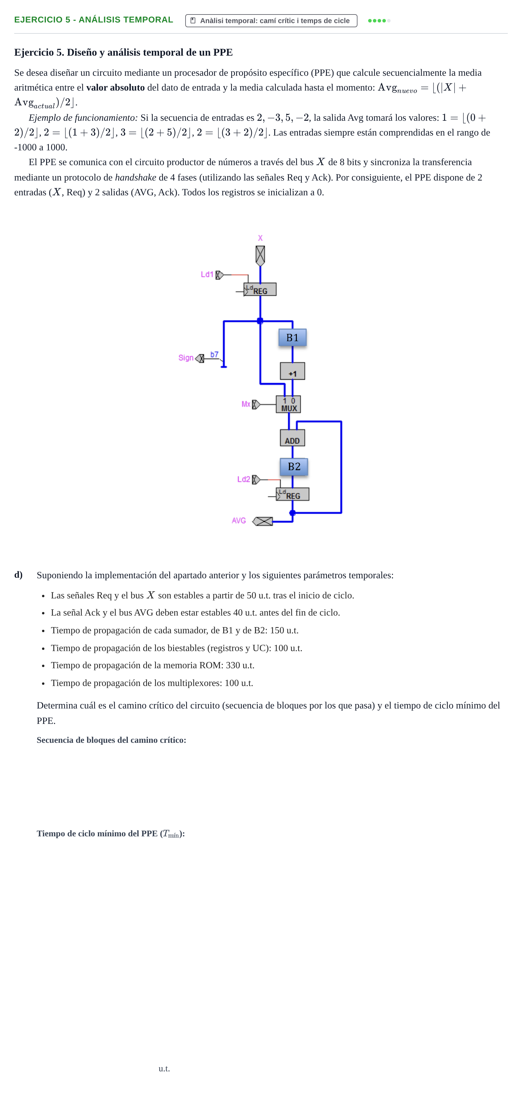 Enunciado: Ejercicio 5 - Análisis temporal · Introducció als Computadors UPC 2012