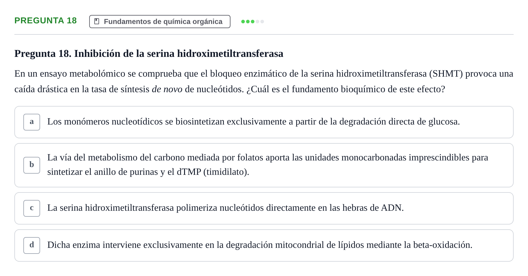 Enunciado: Pregunta 18