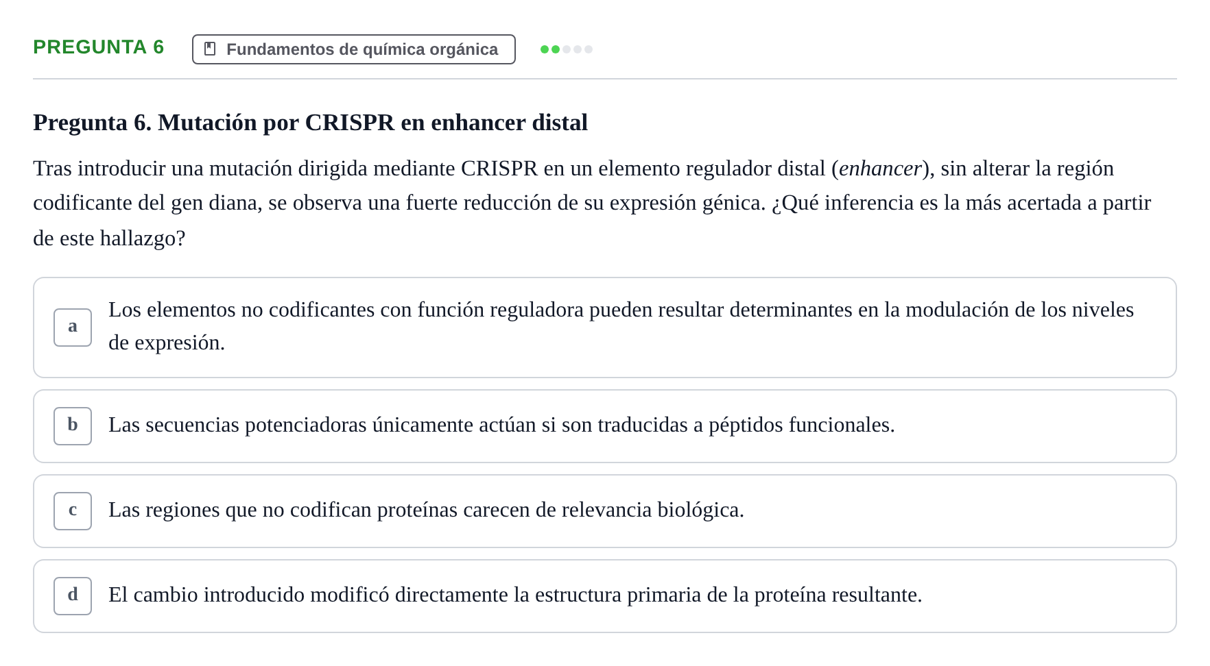 Enunciado: Pregunta 6