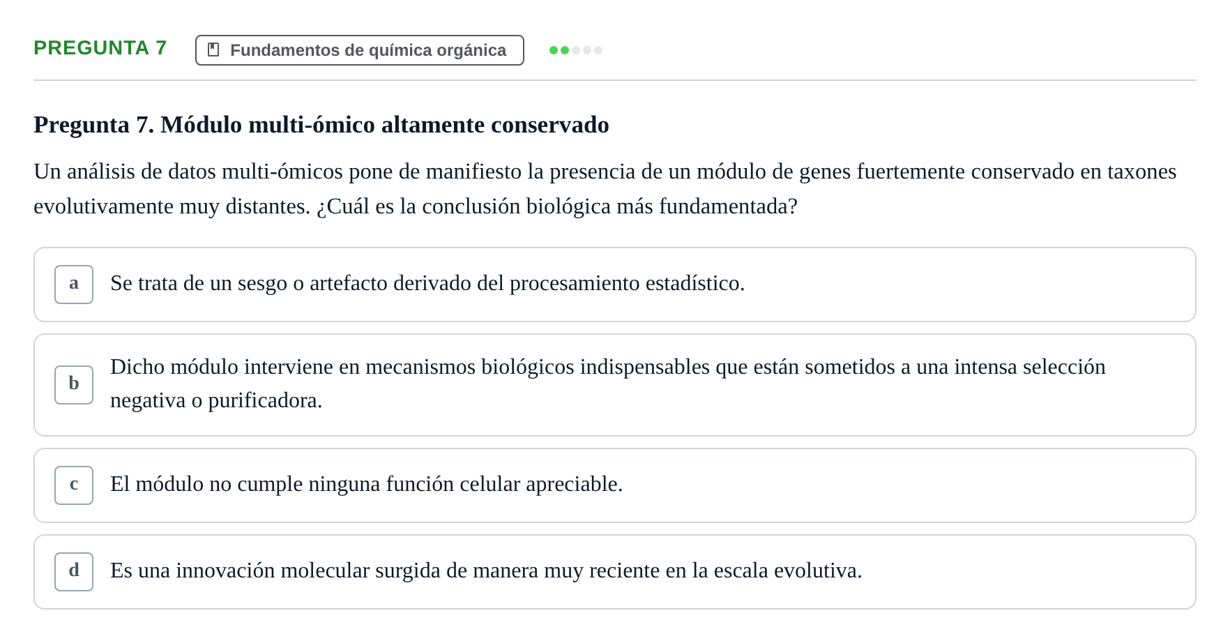 Enunciado: Pregunta 7